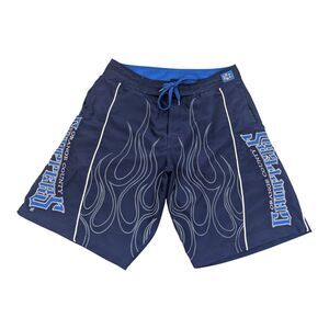 Vintage Y2K OCC Orange County Choppers Blue Flames Graphic Swim Shorts Men's 34